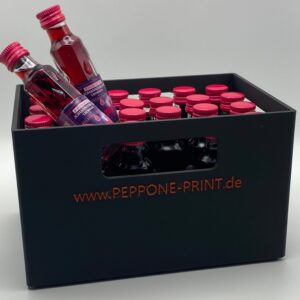 Stapelbare Getränkekiste für 24 kleine St. Hubertus Tropfen – personalisierbar