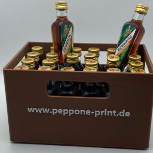Stapelbare Getränkekiste für 24 kleine Kümmerling-Flaschen – personalisierbar
